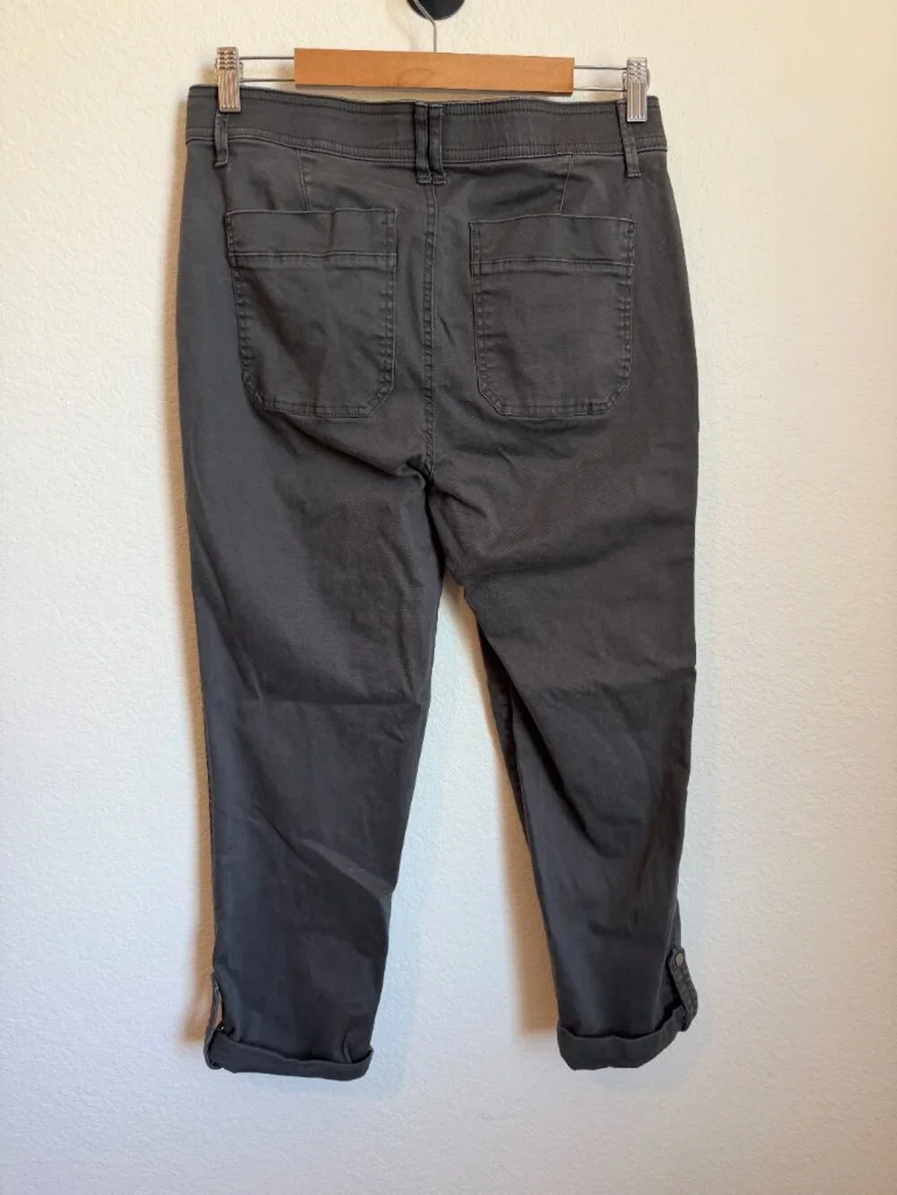 Democracy Ab Solution Gray Utility Cargo Roll Tab Pants Size 12